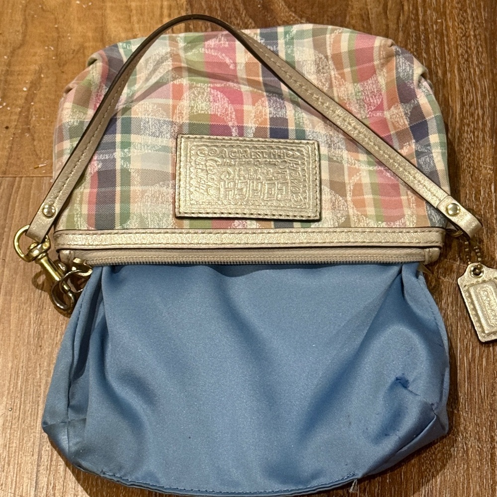Coach Poppy Daisy Madras Tartan Pastel Plaid Wristlet (w/Strap & Hang Tag)(EUC) - Picture 12 of 12